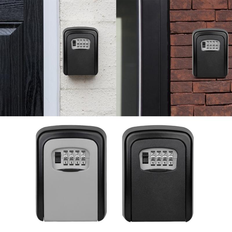 Outdoor Key Lock Box Waterproof and Sturdy Key Safe Wall Mounted Combination Key Cabinet for Household Service Traveling