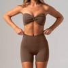 Chen Shijie Europe and the United States new tube top sports suit women's quick-drying hip lift yoga suit belly back yoga suit women