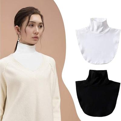 Weiche Baumwolle Modal Innere Halsabdeckung Einfarbig Falscher Kragen Für Frau Mock Neck Half Top Abnehmbare Kragen Hals Freie Größe