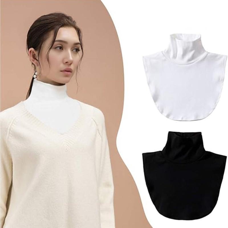 Soft Cotton Modal Inner Neck Cover Solid Color False Collar For Woman Mock Neck Half Top Detachable Collars Neck Free Size
