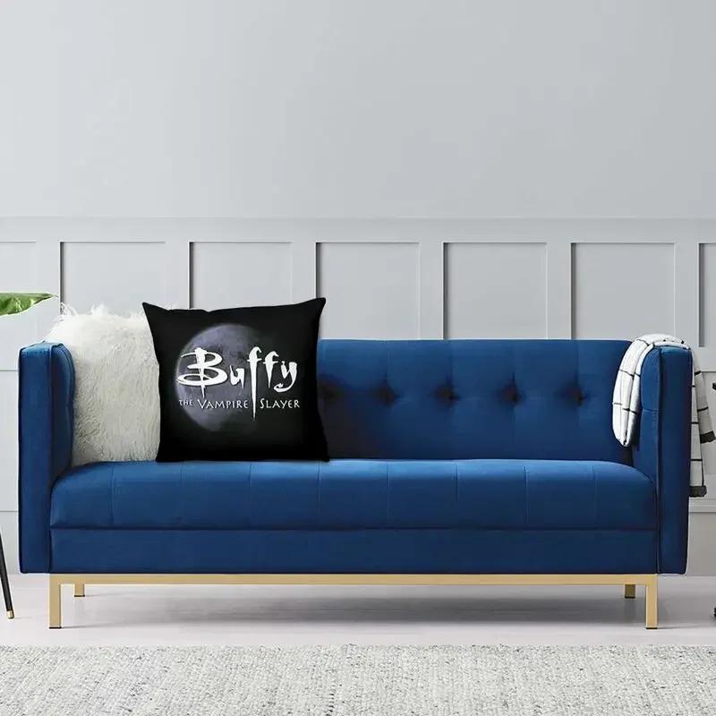 Buffy Kissenbezug 45x45 Heimdeko Druck Buffy The Vampire Slayer Sofakissen für Wohnzimmer Doppelseitig