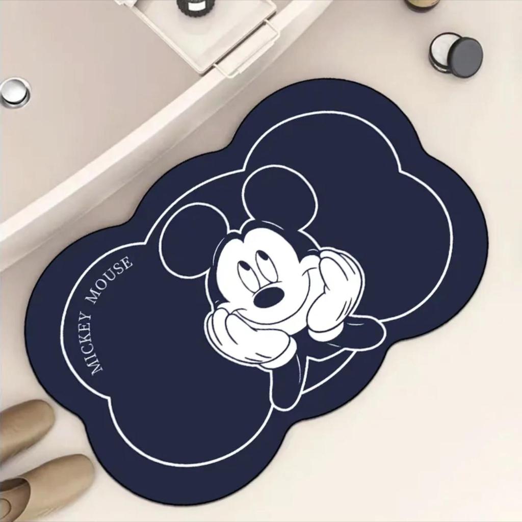 Cartoon Mickey Non-Slip Diatomaceous Earth Bathroom Mat - Water Absorbent & Quick-Drying