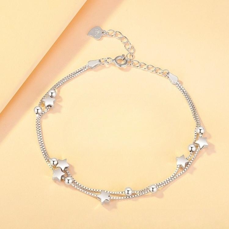 Funkelnde 925er Silber Kettenarmbänder Für Damen Luxuriös Elegant Dreilagiges Geometrisches Perlenarmband Party Hochzeits Schmuck