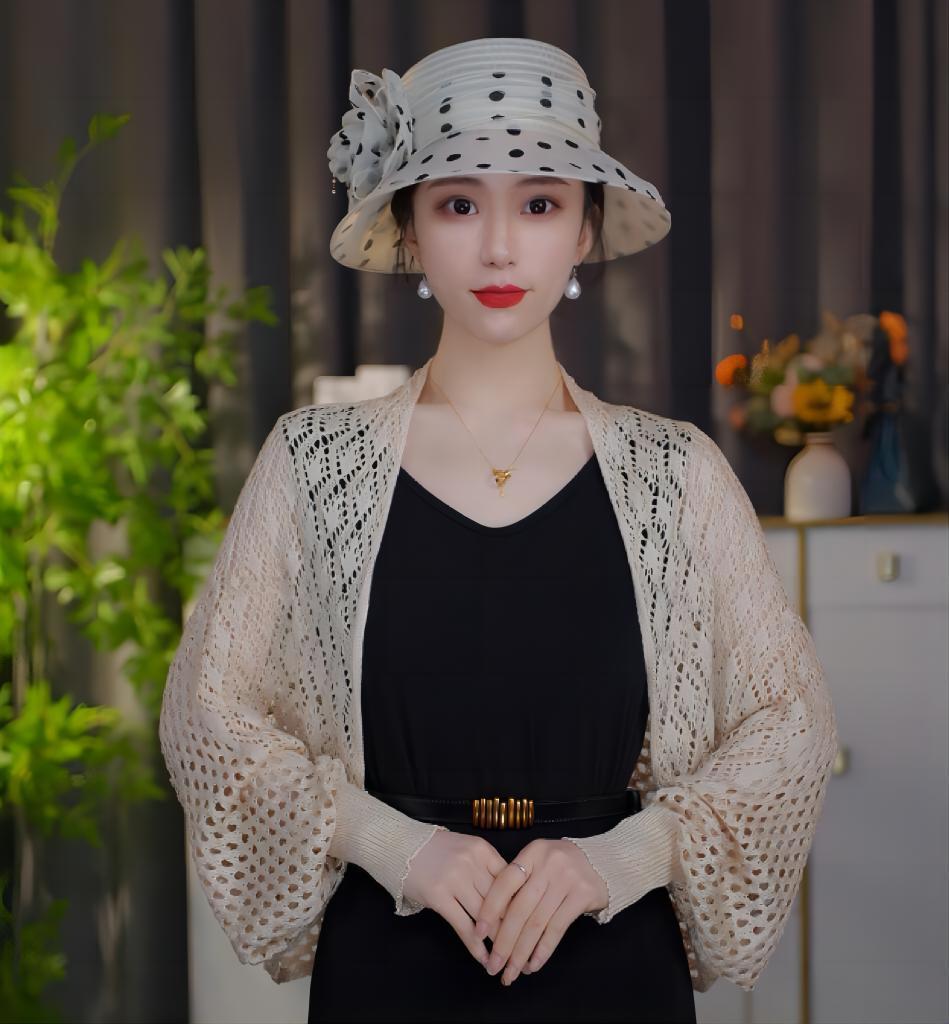 Summer fashion hollow-out knitted shawl women's thin solid color temperament versatile blouse bat sleeve knitted top