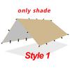 19 Hang Point Tarp Waterpoof Survival Bushcraft Sun Shelter Beach Shade Tent Outdoor Canopy Backpacking Tourist Awning 4x4 3x3m