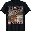 T-shirt Grafica Bootleg Gatto Divertente Autistico e Gay