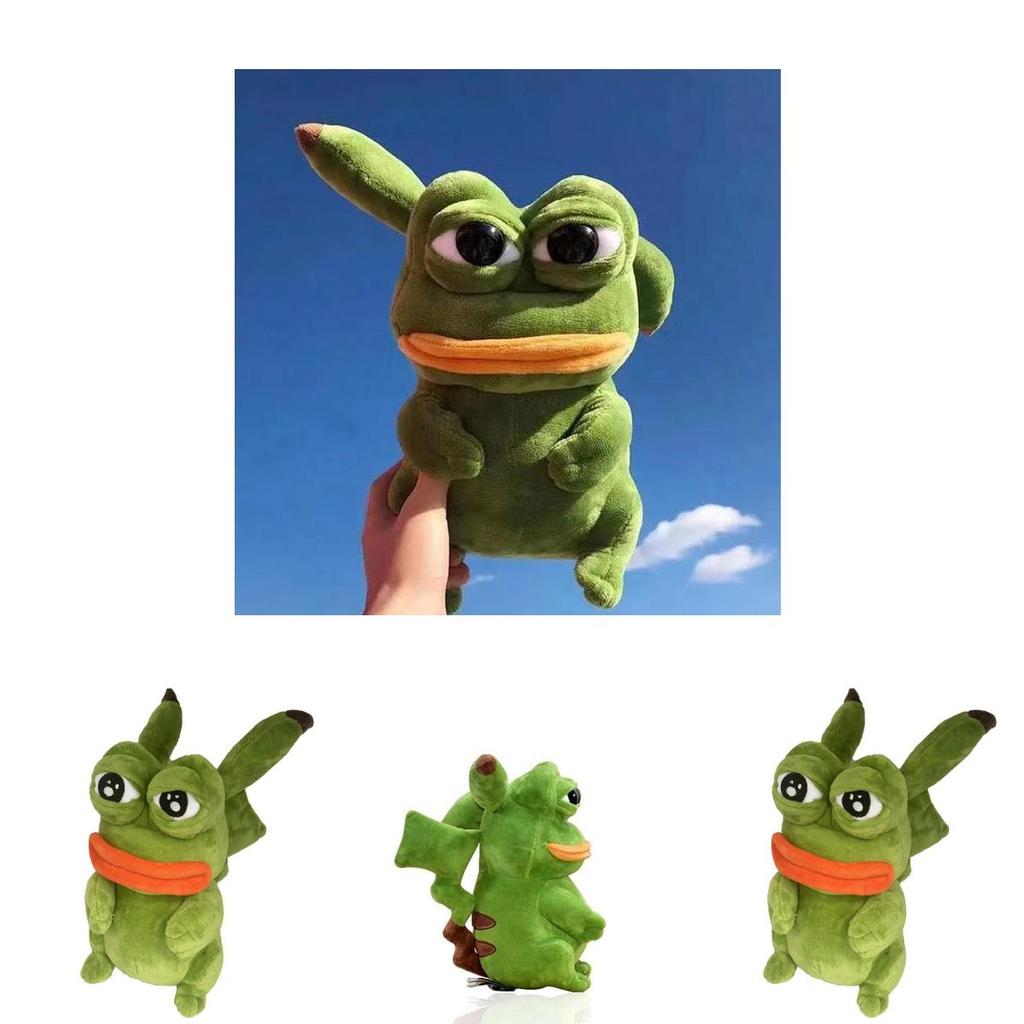 Cute Pokemon Pikachu Pepe The Frog Sad Kawaii Plush Dolls Stuffed Animal Decorations