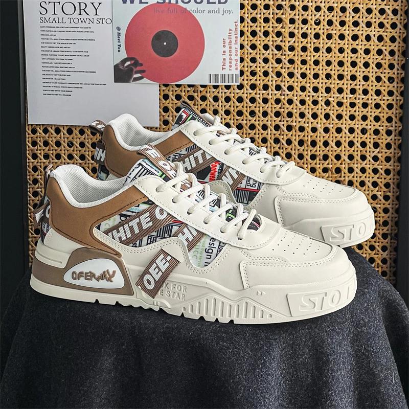 White Casual Sporty Shoes Breathable Spring Summer  New Trendy Brand Thick Sole Niche Versatile Trendy Shoes EVA Sole Rubber