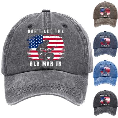 Women Men Adult Washed Printed Baseball Cap Washed Cotton Daddy Hat