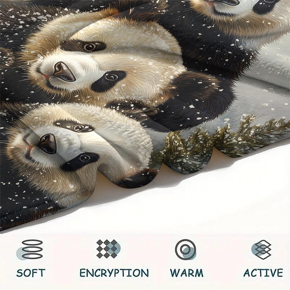 Panda Pattern Flannel Blanket, High Quality Comfortable for All Seasons, Home Decor, Warmth and Comfort, Perfect for Gifts.