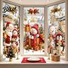 Seasonal Home Beautification Christmas Window Clings Cute Snowman Santa Penguin Reindeer Stickers for Waterproof PVC Decor Glass Reusable