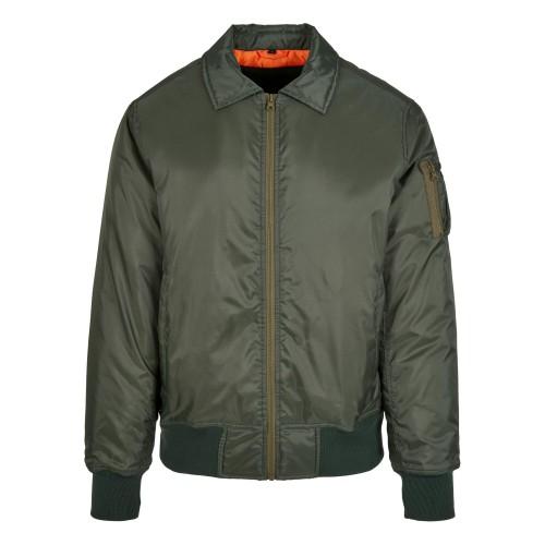 Build Your Brand Mens Collared Bomber Jacket