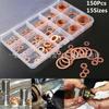 150-Piece Brass Oil Seal Gasket Set: Includes M5-M22 Copper Flat Washers.