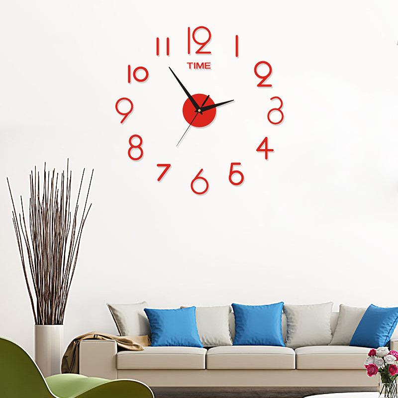 Acrylic 3D Oversized Creative Wall Clock Art Clock Silent Clock Digital DIY Wall Clock