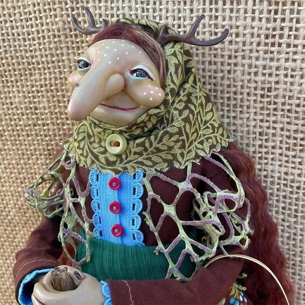 Hot Good Luck Kitchen Witch Doll Charm Home Charming Witch Doll Handmade Witch Doll Festive Antique-Inspired Decor