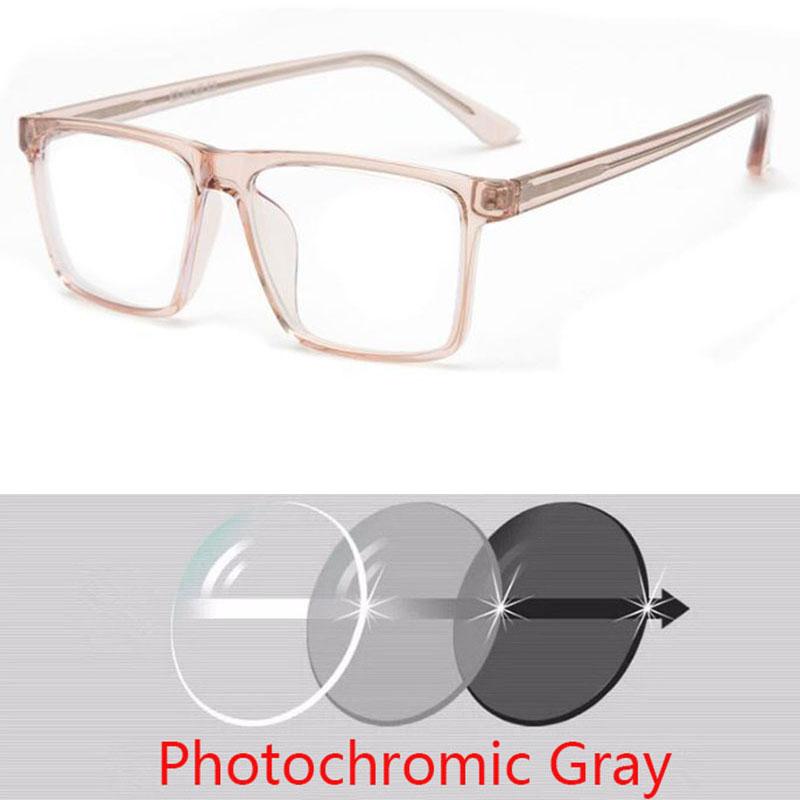 Übergroße quadratische Myopie-Brille Anti-Blaulicht Großer Rahmen Korrektionsbrille für Kurzsichtige 0 -0.5 -0.75 bis -6.0