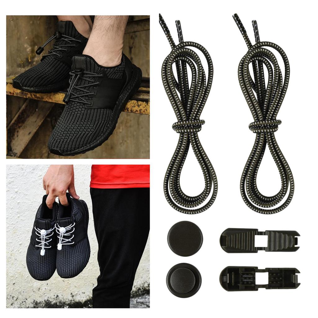 Stretching Lock Shoelaces Sneaker Elastic Laces Drawstrings Running/Jogging Lazy Shoe Laces No Tie