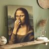 Mona Lisa Koupelnová Nástěnná Umělecká Plakát Toaletní Humor Vtipný Tisk Koupelnová Nástěnná Umění Inspirované Davincim Vintage Špatný Zápach Malba na Plátně