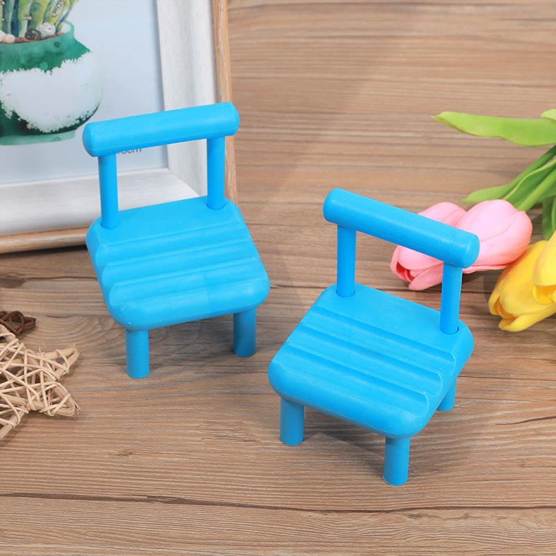 Cute Mini Cartoon Chair Phone Holder OPP Bag Packaging небесно-голубой