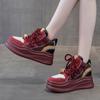 7CM Genuine Leather Platform Wedge Fashion Women Spring Comfy New Autumn Winter Chunky Sneakers Vulcanize Shoes Skateboard Shoes