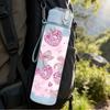 1PC Pink Bow Butterfly Decoration Print 750ml Color Plastic Sports Water Bottle Leakproof Flip Straw Lid Suitable for Sports Office Home Use