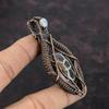 Moroccan Mud Crack Fossil Copper Pendant Wire Wrapped Pendant Handmade Copper Jewelry Moonstone Pendant Dainty Gemstone Jewelry Gift For Her