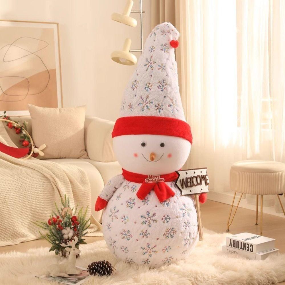 Cartoon Snowman Plush Toy Scarf Snowman Stuffed Dolls Christmas Snowman Plush Doll  Party Favors