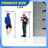 2 Pieces 1:64 Scale Figures Tiny People Model Diorama Scenery Resin Hiking Climbing Figurines