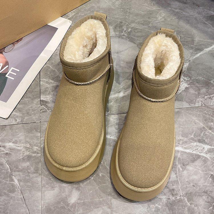 Schneestiefel Damen neue Winter dicksohlige Samt verdickte warme kurze Stiefel modische Baumwollstiefel