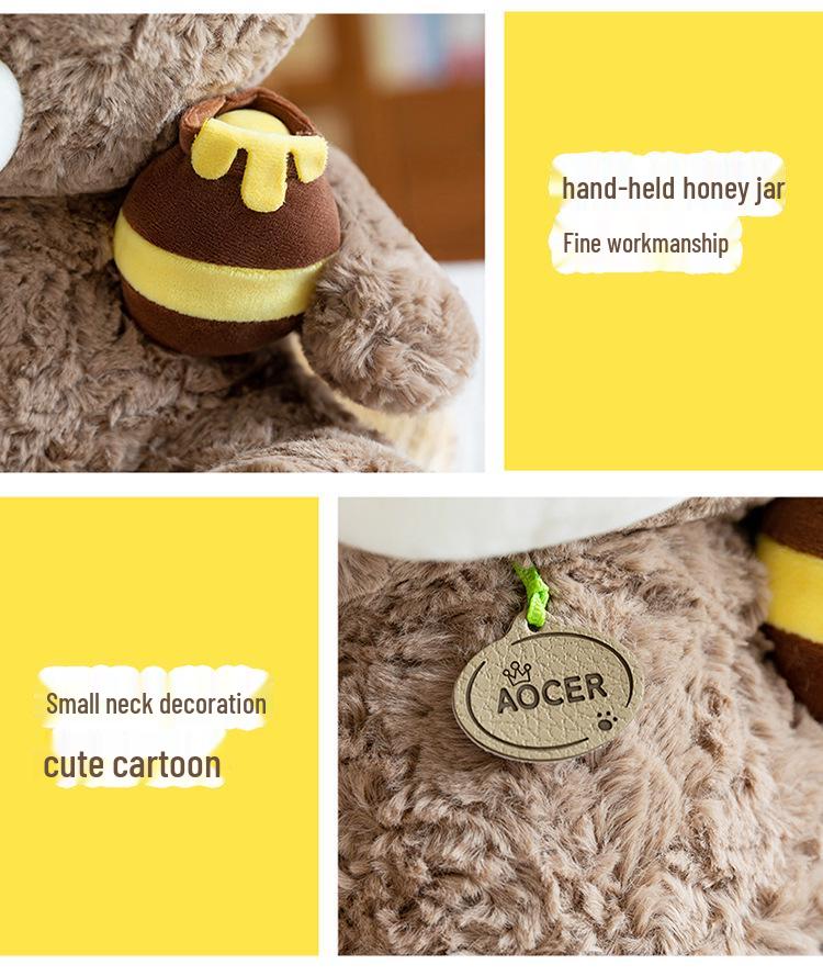 Cross-border Bee Bear Plush Toy: Children's Bedtime Doll & Birthday Gift
