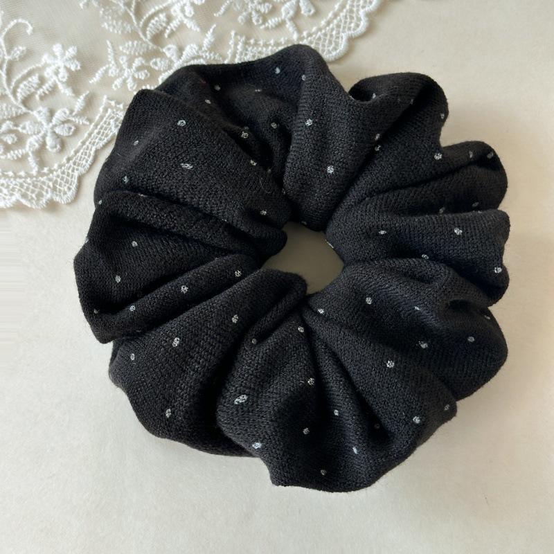 

Fabric Dotted Large Braided Hairband for Women, with Elegant Pleated Headband, Curly Hairdo, Rope Headband, Elastic High-strength Rubber Band чорний