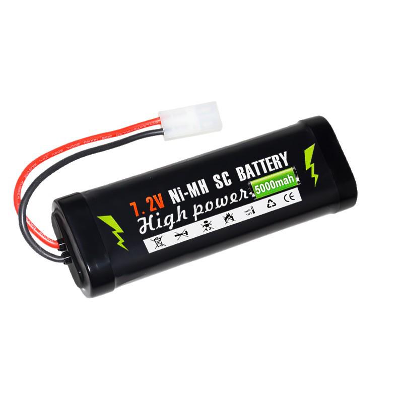 Rechargeable NiMH SC 5000mAh 7.2V Battery Pack for RC Cars, Boats, and Tanks