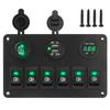 12V 6 Button Switch Panel USB Chargers Car Light Toggle 24V Truck Power Adapter Accessories For Marine Boat Trailer RV Caravan