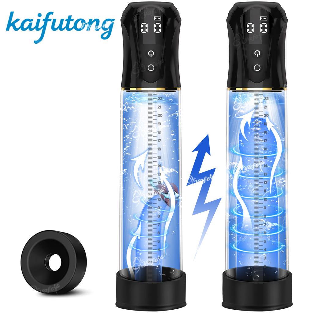 Electric Penis Pump Adult Sex Toys for Men Water Pump Penis Erectile Extender 4 Training 3 Suction Modes 6 Penis Ring 3 Sleeves