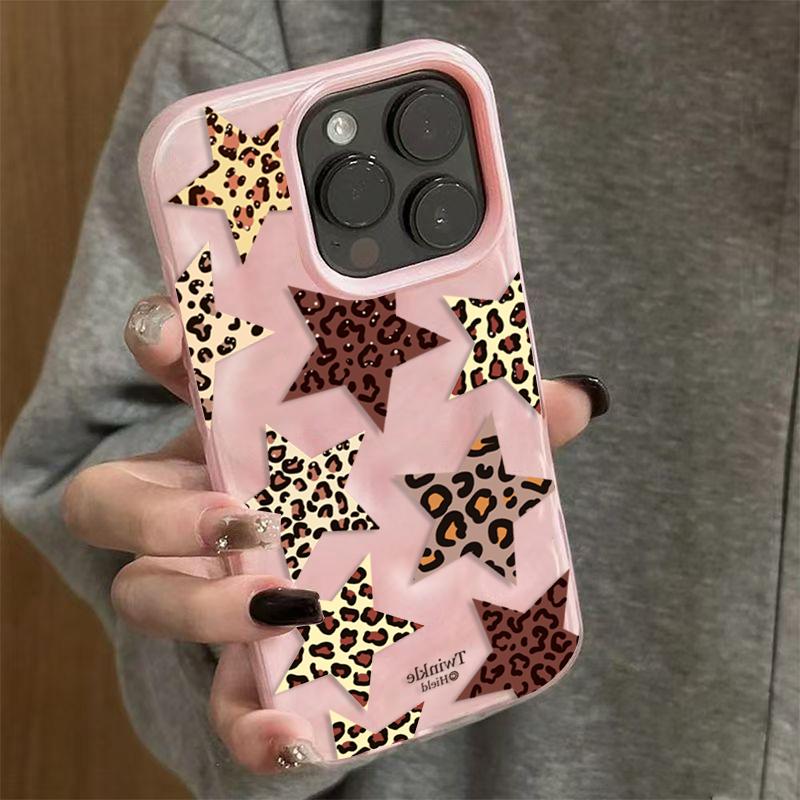 

Leopard Print Stars Pattern Folds Texture Phone Case For iPhone 17 Pro Max 16 Plus 15 14 13 12 11 17 Air Shockproof Bumper Cover iPhone 12 Pro