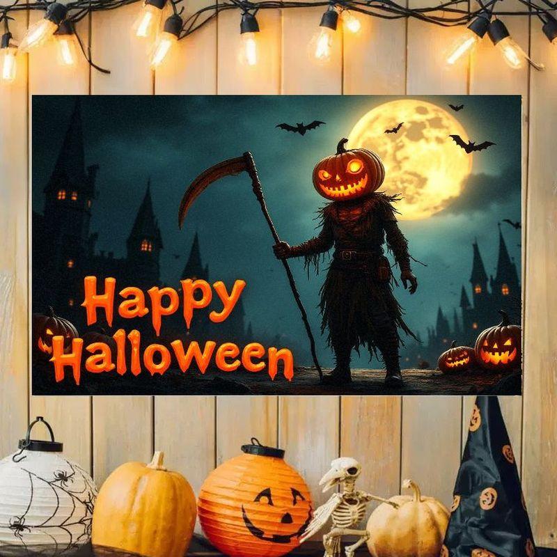 Halloween Banner Happy Halloween Festival Decoration Tapestry Witch Castle Printing Courtyard Party Decoration Flag