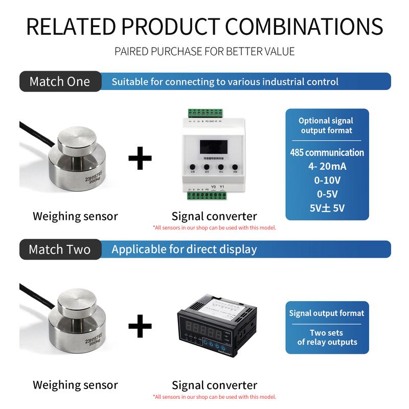 Mini Load Cell Tension Compression Force Sensor Weight Pressure With Signal Transmitter Display Instrument 100/200/500/1000KG