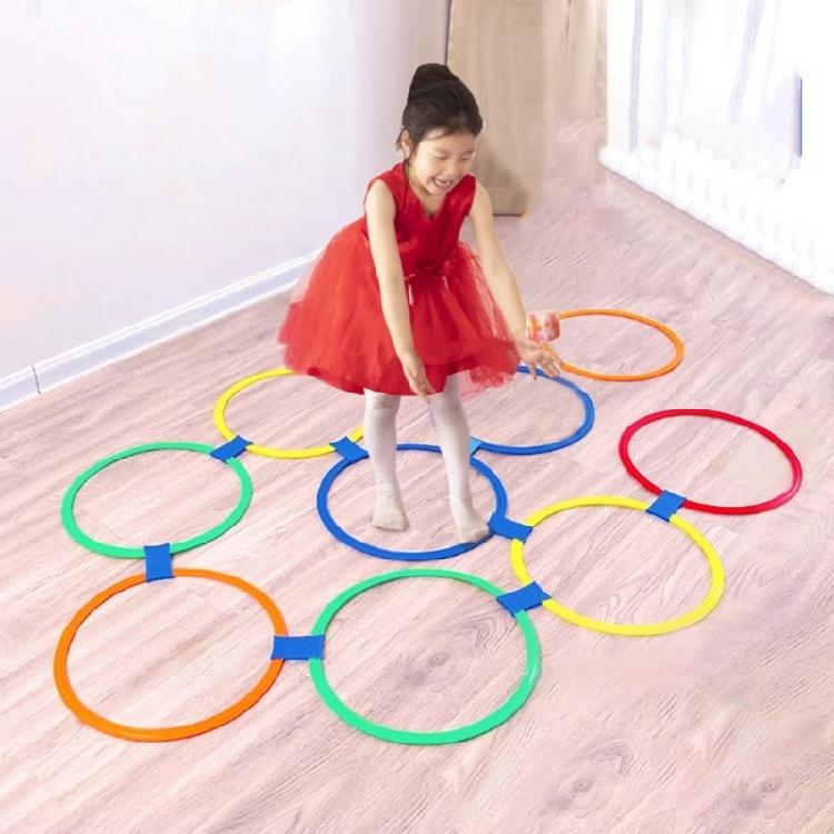 Educational Hopscotch Ring Training Game For Kids Body Sensory Development Antislip Plastic Hoops for Outdoor Activity
