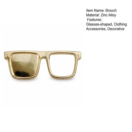 Square Frame Glasses Pin Eyeglasses Holder Brooch Pin, Zinc Alloy Metal Lapel Eyewear Hanger Clothes Decoration Accessories for Men Women Rectangle