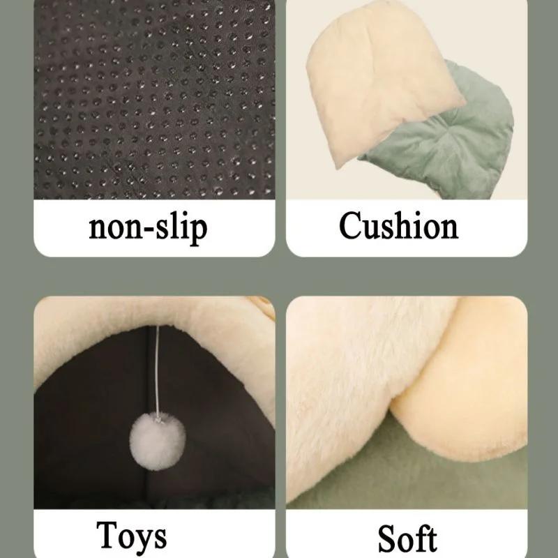 Bett Katzenhaus Eigentumswohnung für drinnen oder draußen Katzenzelt Sehr weiche kleine Hundematte Tasche für waschbare Höhle Katzenbetten Haustierhaus