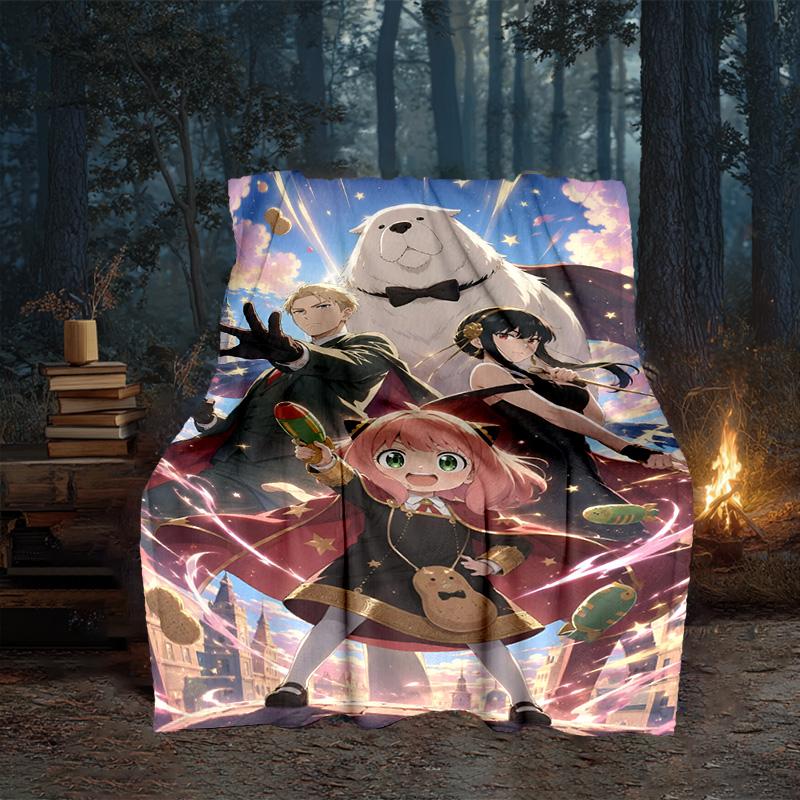 Fantasy Battle Anya Blanket Flannel Throw for Sofa, Travel, Camping, Livingroom, Office, Chair and Bed Soft and Warm Holiday gifts