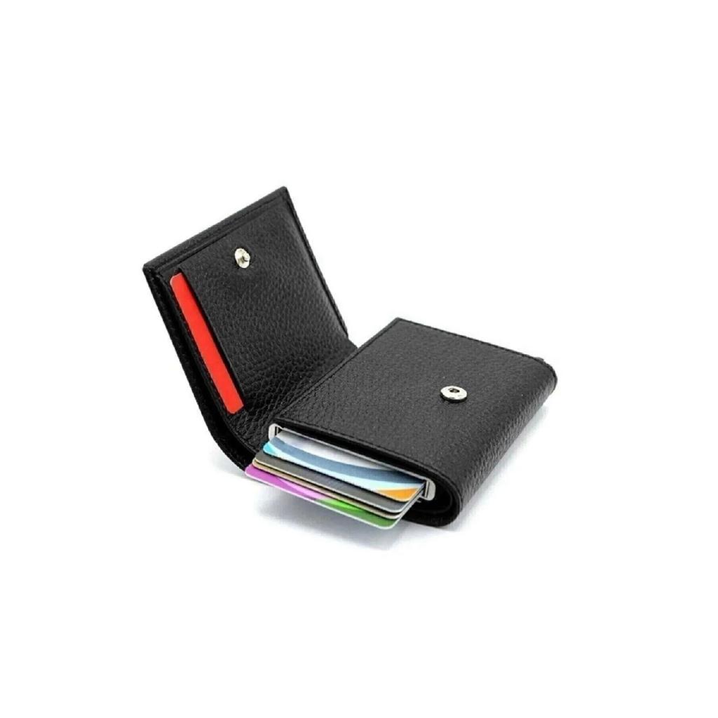 Kunstleder-Herrenmechanismus, veganes Leder-Kartenhalter-Portemonnaie-Portfolio, Lila