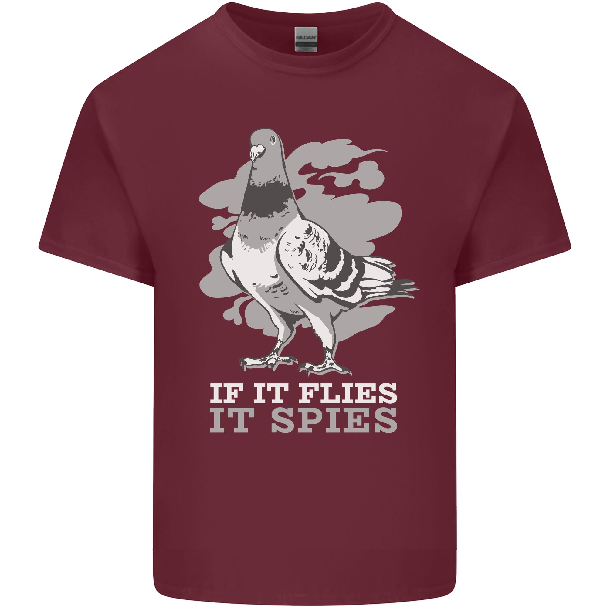 If it Flies it Spies Conspiracy Pigeon Unisexs Light Cotton TShirt S