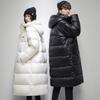 Down Jacket Women's Winter New Hooded Couple Loose Over the Knee Thickened Warm Long Coat