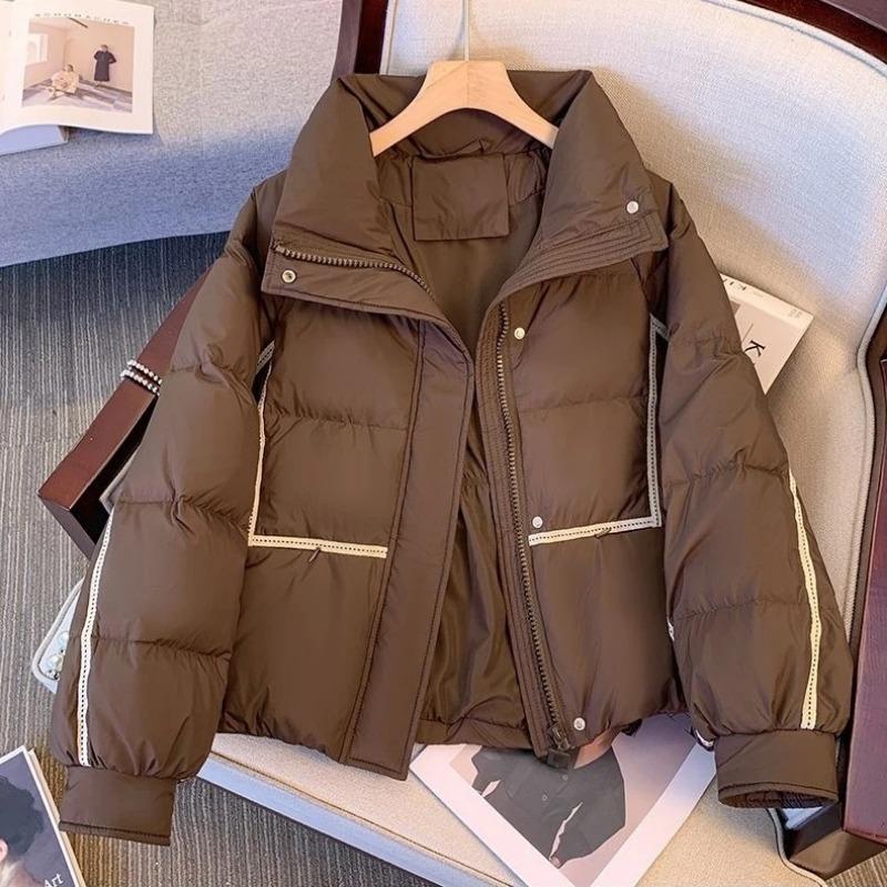 Off-season Women's New Korean Style Loose Stand-up Collar Cotton Coat Short Fashion Winter