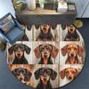 Dachshund Collage Round Area Rug,Carpet Rug for Living Room Bedroom Sofa Playroom Decor,Non-slip Floor Mat