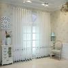 Embroidery Window Sheer Curtain, Embroidery Tulle Curtain, Three-dimensional Embroidery European Window Curtain Tulle Curtain Rod Pocket Window