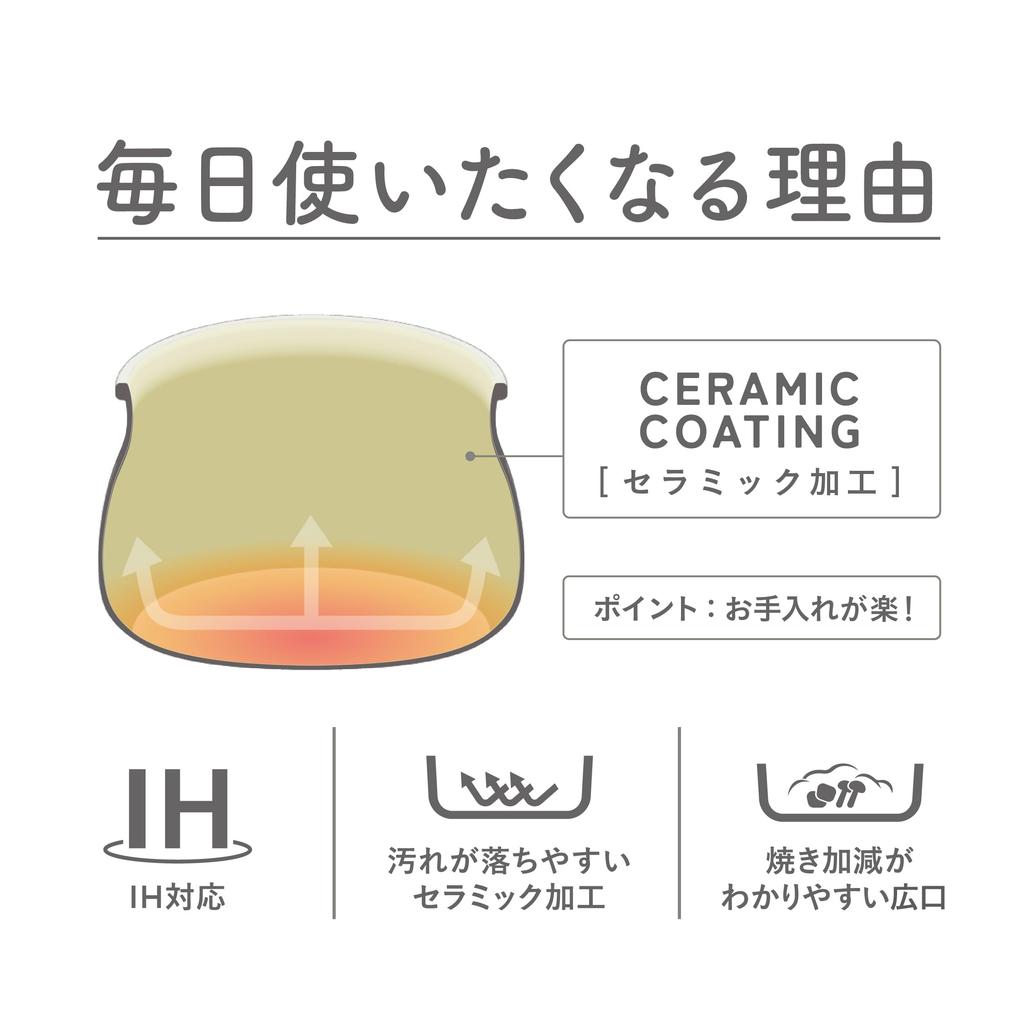 CB Japan IH Beige Dedicated Colander and Glass Copan Multi-Purpose Pot, 1.8L, Compatible, [Includes Lid], Ceramic-Coated Interior,