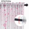 Tenda Finestra Fioritura Ciliegio Rosa Fluttuante Morbida Dolce Stile Primaverile Soggiorno Camera da Letto Decorativa Romantica Per Sedersi Poliestere Con Tasca per Asta