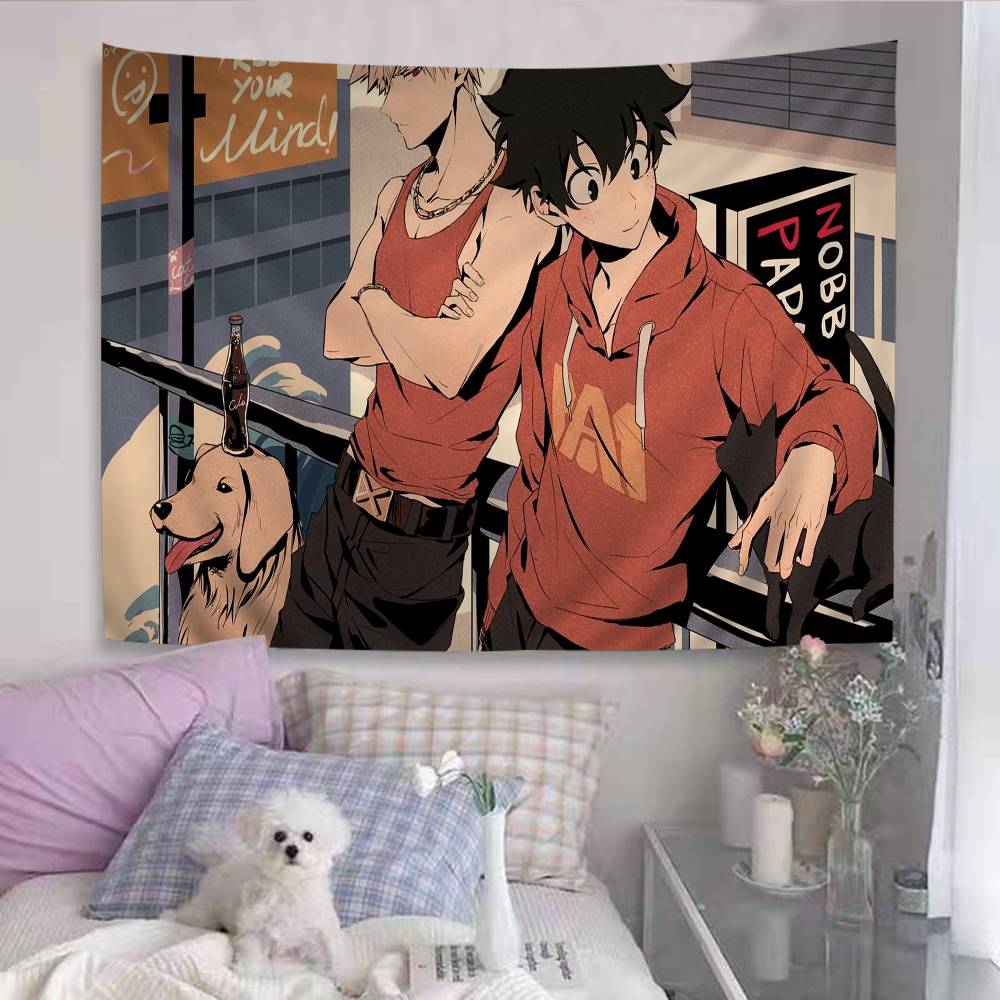 My Hero Academia Bakugou Katsuki Printed Large Wall Tapestry Indian Buddha Wall Decoration Witchcraft Bohemian Wall Art Decor